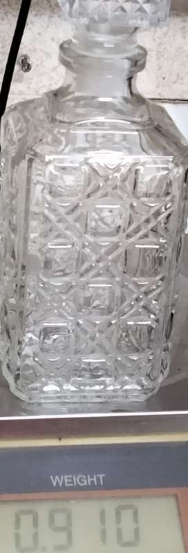 STUNNING Glass Decanter+Stopper Quality Hob cut 910grams bid each 2LOOK At All My BUY NOW*NO WAITING