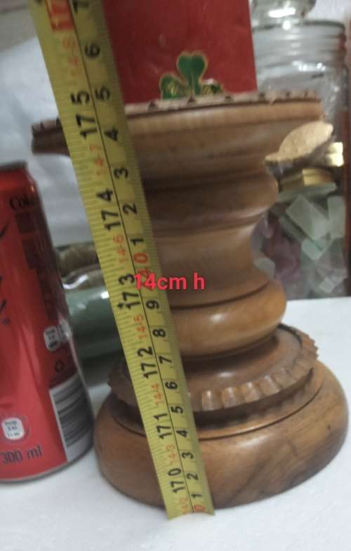 Large OAK CANDLE HOLDER beautiful TURNED LOOK at MY BUY NOW listings *NO WAITING*