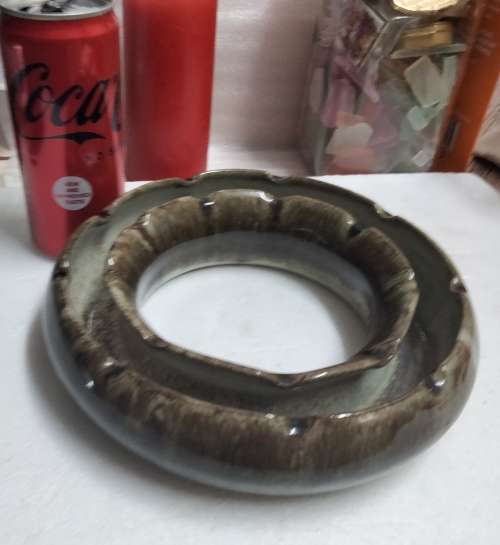 2 Pottery VASE* POSY double circle+VASE or SHALLOW BOWL FLOWERS OR FRUIT *Large `MZILIKAZI POTTERY`