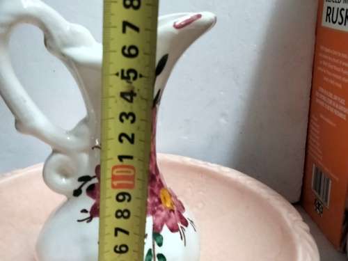 3 Lovely Vintage Ceramic 1 VASE or SHALLOW BOWL 1JUG + 1SMALL DISH  Read chips crazing