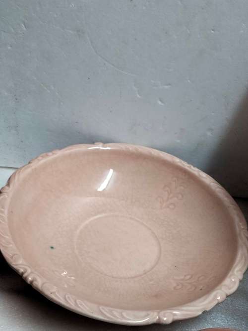 3 Lovely Vintage Ceramic 1 VASE or SHALLOW BOWL 1JUG + 1SMALL DISH  Read chips crazing