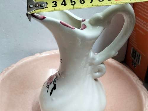 3 Lovely Vintage Ceramic 1 VASE or SHALLOW BOWL 1JUG + 1SMALL DISH  Read chips crazing