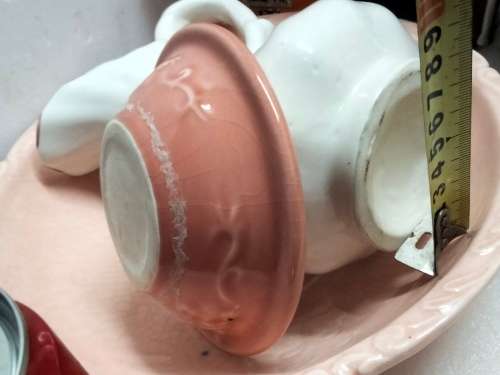 3 Lovely Vintage Ceramic 1 VASE or SHALLOW BOWL 1JUG + 1SMALL DISH  Read chips crazing
