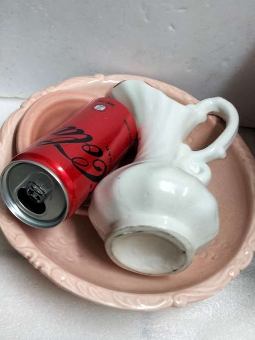 3 Lovely Vintage Ceramic 1 VASE or SHALLOW BOWL 1JUG + 1SMALL DISH  Read chips crazing