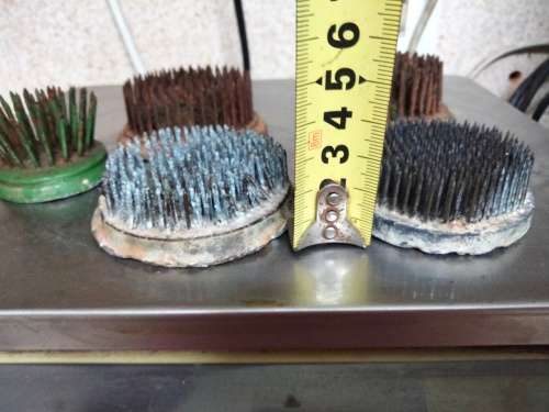 5 Metal flower frogs Assorted sizes and conditions not cleaned