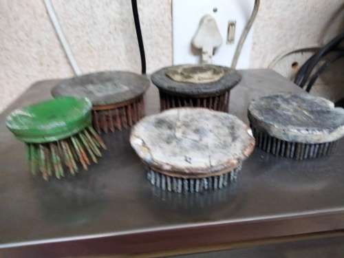 5 Metal flower frogs Assorted sizes and conditions not cleaned