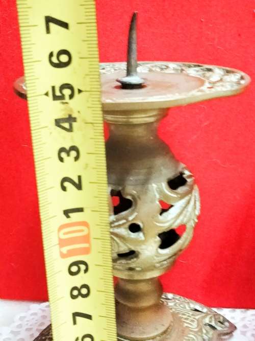 2 ELWECO Ornate Intricate Scrolls Embossed designBRASS CANDLE HOLDER 922  - DECORATIVE