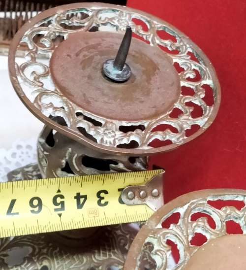 2 ELWECO Ornate Intricate Scrolls Embossed designBRASS CANDLE HOLDER 922  - DECORATIVE
