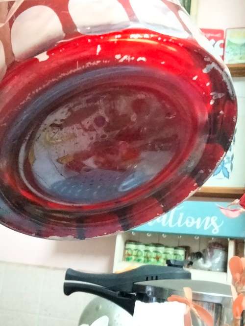 Crystal Diamond Cut Glass thumbies hand painted candle holder or Ice bucket