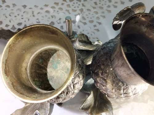 RARE Scottish Form Silver Plate Thistle Cruet Set 1 Pot lost LOOK At All My BUY NOW listings NO WAIT