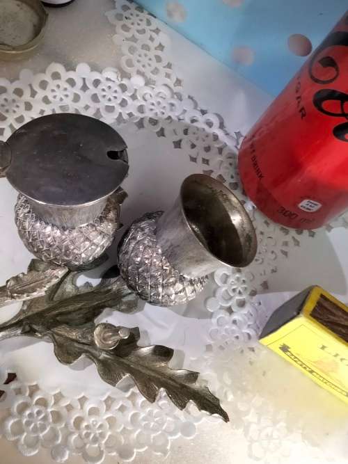 RARE Scottish Form Silver Plate Thistle Cruet Set 1 Pot lost LOOK At All My BUY NOW listings NO WAIT