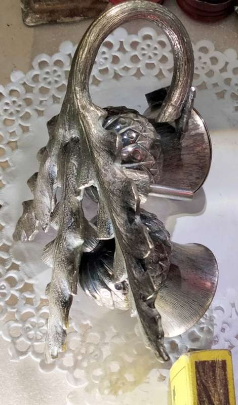 RARE Scottish Form Silver Plate Thistle Cruet Set 1 Pot lost LOOK At All My BUY NOW listings NO WAIT