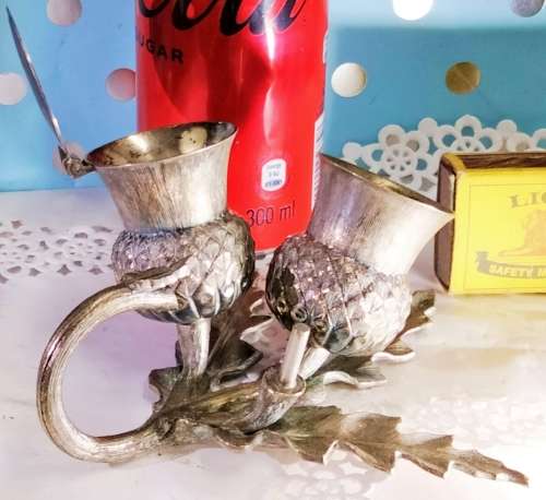 RARE Scottish Form Silver Plate Thistle Cruet Set 1 Pot lost LOOK At All My BUY NOW listings NO WAIT