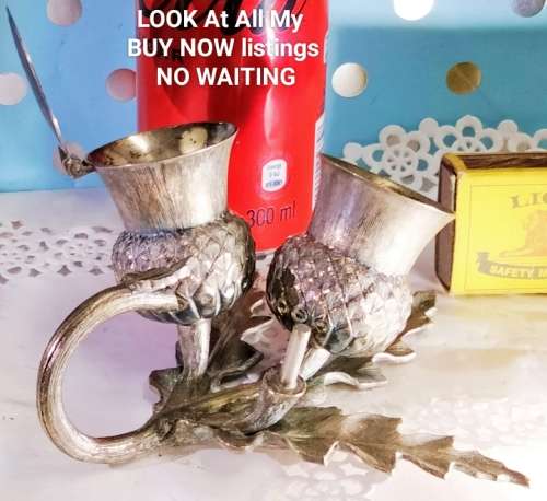 RARE Scottish Form Silver Plate Thistle Cruet Set 1 Pot lost LOOK At All My BUY NOW listings NO WAIT
