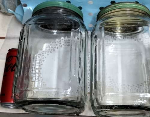 1 Sweeties Glass Bottles + Green Tin lid HOOSIER  Bid for 1 - Available 2 at My Buy Now-No Waiting