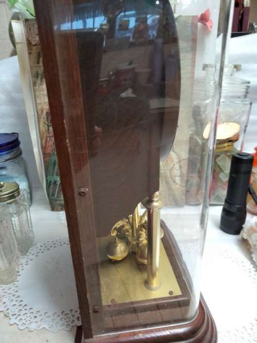 Blessing CLOCK in wood case battery operated clock no mechanism bottom part works