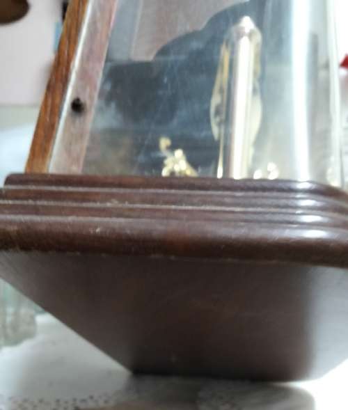 Blessing CLOCK in wood case battery operated clock no mechanism bottom part works