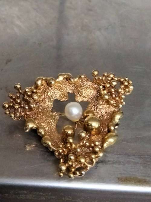 Brooch Genuine Pearl Setting Rolled Gold back catch missing LOOK At My BUY NOW items NO WAITING