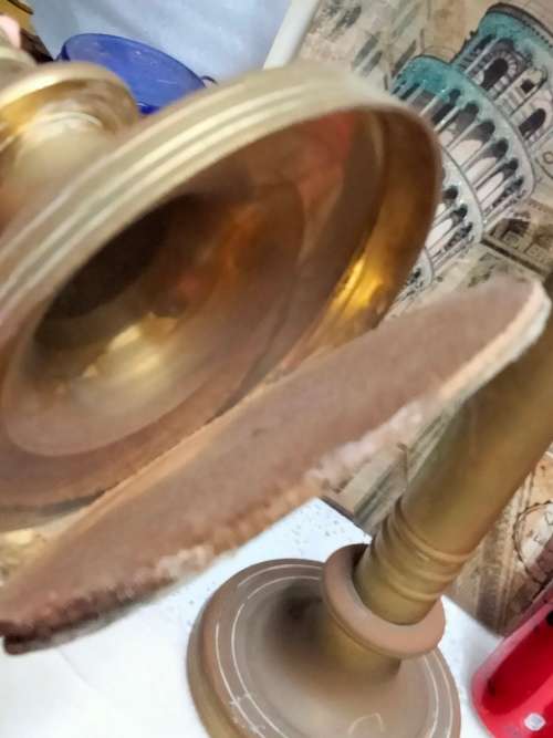 BRASS  2 Corinthian Column Candle holders 2.428 kgs H 35 cm LOOK At My BUY NOW LISTINGS NO WAITING