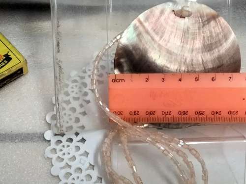Necklace -STATEMENT MOTHER of Pearl Pendant beads Sea OrLOOK at My BUY NOW Listings NO WAITING