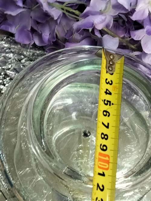VASE Lead Crystal clear GLASS .only script on on side  LOOK At All My BUY NOW LISTINGS NO WAITING