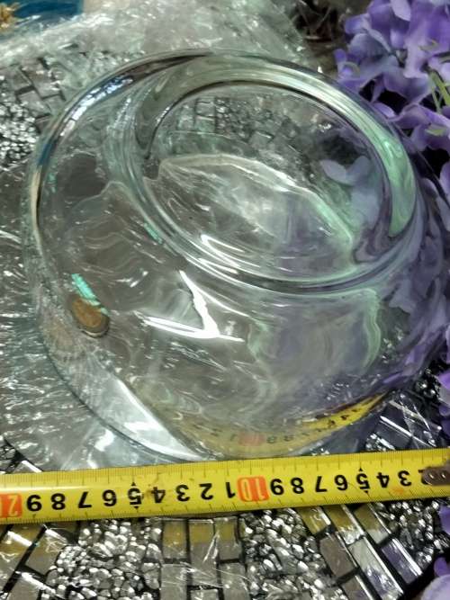 VASE Lead Crystal clear GLASS .only script on on side  LOOK At All My BUY NOW LISTINGS NO WAITING