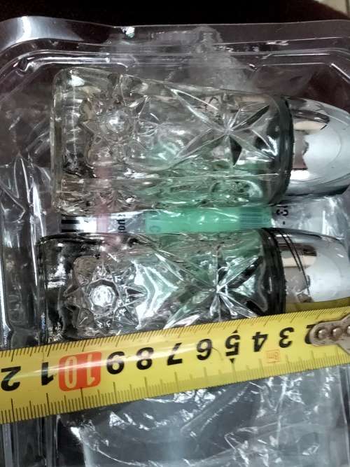 2 Salts hobstar crystal pressed glass+2 stainless steel egg cuptrays