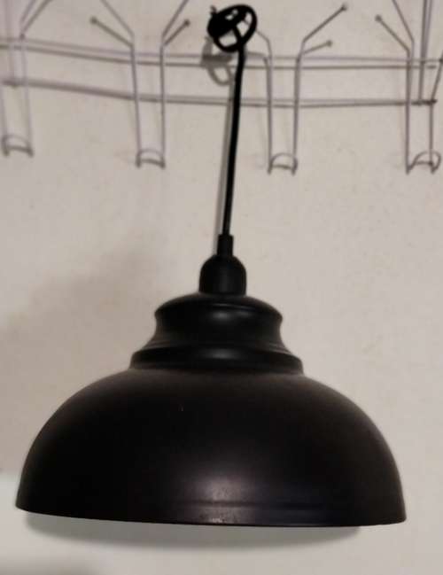 Enamel ceiling light black  and white interior Look At My BUY NOW listings NO WAITING
