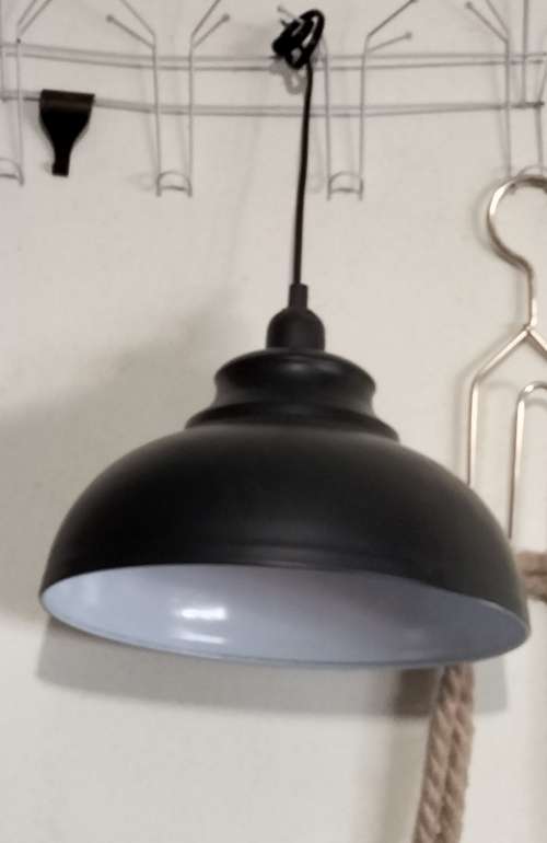 Enamel ceiling light black  and white interior Look At My BUY NOW listings NO WAITING