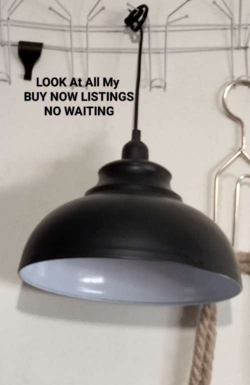 Enamel ceiling light black  and white interior Look At My BUY NOW listings NO WAITING