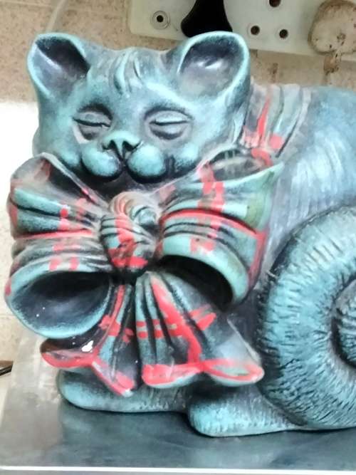 LARGE Vintage ceramic CAT figurine height 24 cm  LOOK At My BUY NOW LISTINGS NO WAITING