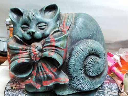 LARGE Vintage ceramic CAT figurine height 24 cm  LOOK At My BUY NOW LISTINGS NO WAITING