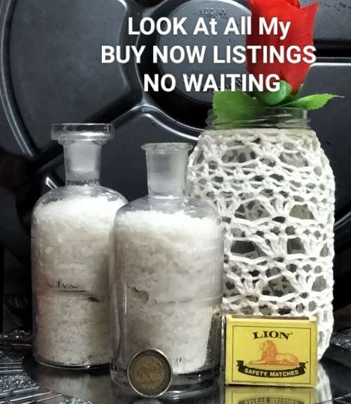 3 Bottles Embossed Nitric+Sulpric salt in+1Crochet cover empty LOOK My BUY NOW listings NO WAITING