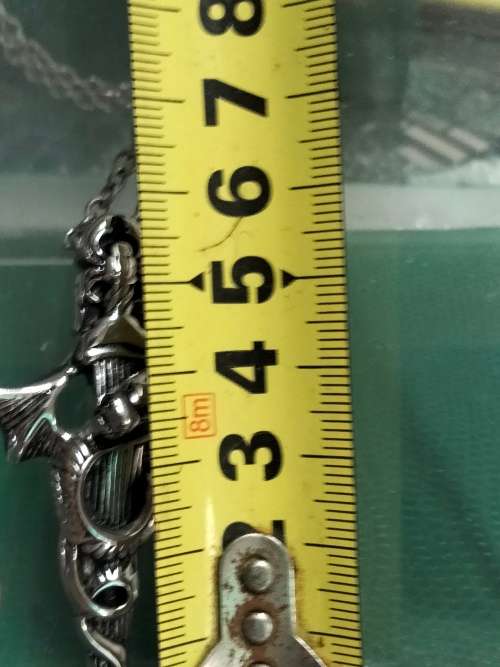Celtic style STEEL DRAGON SWORD PENDANT+Neck Chain Silver Tone LOOK at My BUY NOW Listing NO WAITING