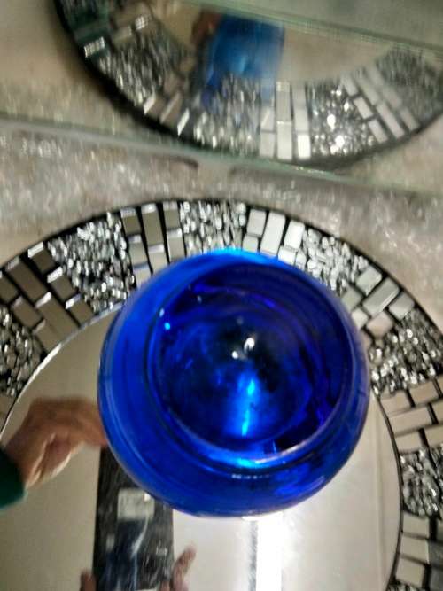 1Vase  - Murano COBOLT blue  cased glass clear base *Look At My BUY NOW Listing*NO WAITING