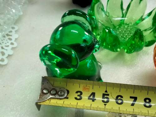 3 small  MURANO-decorative glass Pin Trays + 1 Animal -all for one bid