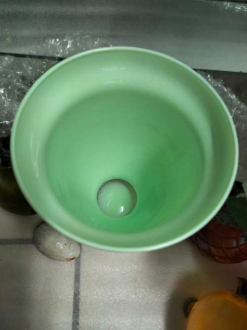 Vase Glass Green Top opening wide LOOK At My BUY NOW listings NO WAITING