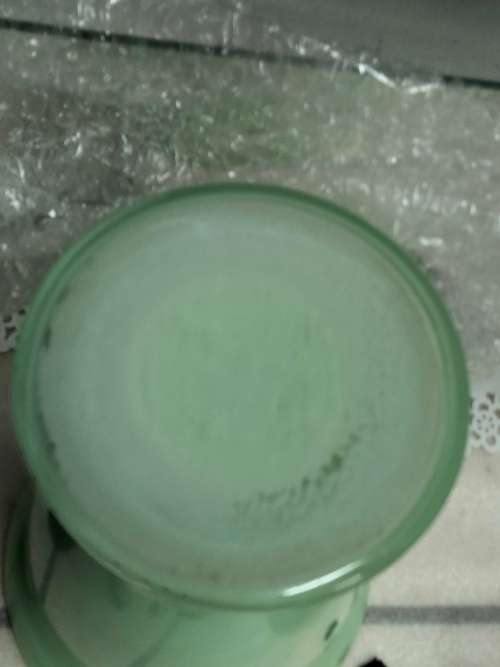 Vase Glass Green Top opening wide LOOK At My BUY NOW listings NO WAITING
