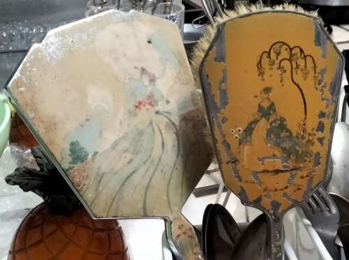Art Deco SILVER vanity bevelledGlass Mirror+1hairBrush Not Set LOOK MyBUY NOW ItemsNoWAITING