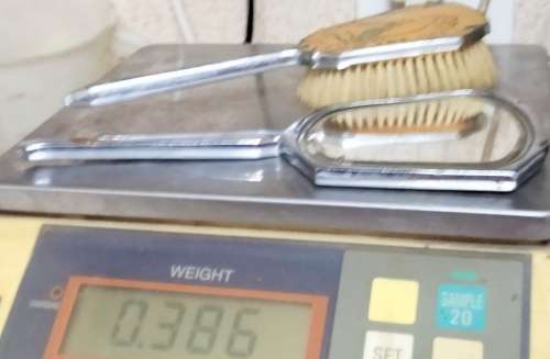 Art Deco SILVER vanity bevelledGlass Mirror+1hairBrush Not Set LOOK MyBUY NOW ItemsNoWAITING