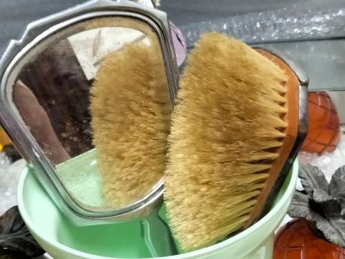 Art Deco SILVER vanity bevelledGlass Mirror+1hairBrush Not Set LOOK MyBUY NOW ItemsNoWAITING