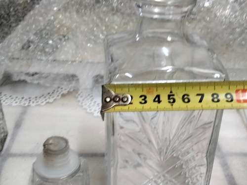 DECANTER +Stopper Crystal cut diamond + furn base stamp ITALY 5 LOOK At My BUY Listings NO WAITING