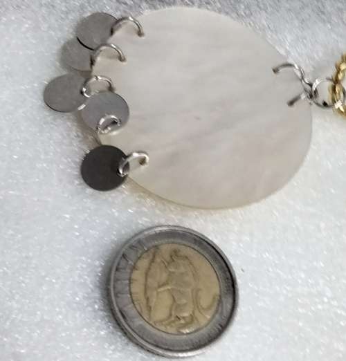 Necklace Mother of Pearl Pendant spacer gold silver beads LOOK At All My BUY NOW LISTINGS NO WAITING