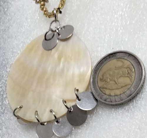 Necklace Mother of Pearl Pendant spacer gold silver beads LOOK At All My BUY NOW LISTINGS NO WAITING