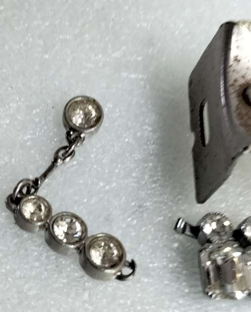 Necklace -Baguette circa1950~57 sq 58 Crystal Clasp damage LOOK At My BUY NOW - NO WAITING