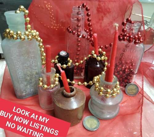 8 MIX embossed Dig  bottle Medicine Ink Food CondimentsLook At My BUY NOW LISTINGS NO WAITING