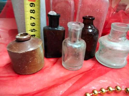8 MIX embossed Dig  bottle Medicine Ink Food CondimentsLook At My BUY NOW LISTINGS NO WAITING