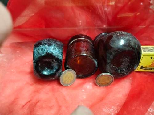 2 BOVRIL ANTIQUE2+4ozEmbossed+1other*DigGlass  Food CondimentsLook At My BUY NOW listings NO WAITING