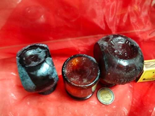 2 BOVRIL ANTIQUE2+4ozEmbossed+1other*DigGlass  Food CondimentsLook At My BUY NOW listings NO WAITING