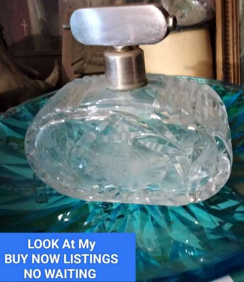 1920s ROYAL BRIERLEY ROSE CUT GLASS CRYSTAL PERFUME ATOMISER*No Pump LOOK At My BUY NOW * NO WAIT